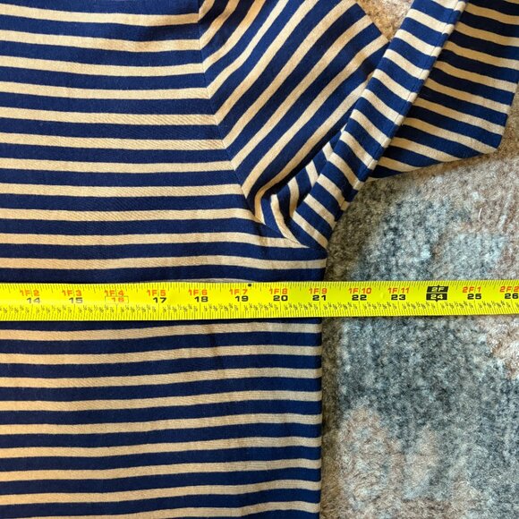 J. Crew #BB750 Women's Navy/Tan Stripe Printed Tissue Turtleneck Shirt Top XL - Picture 7 of 9